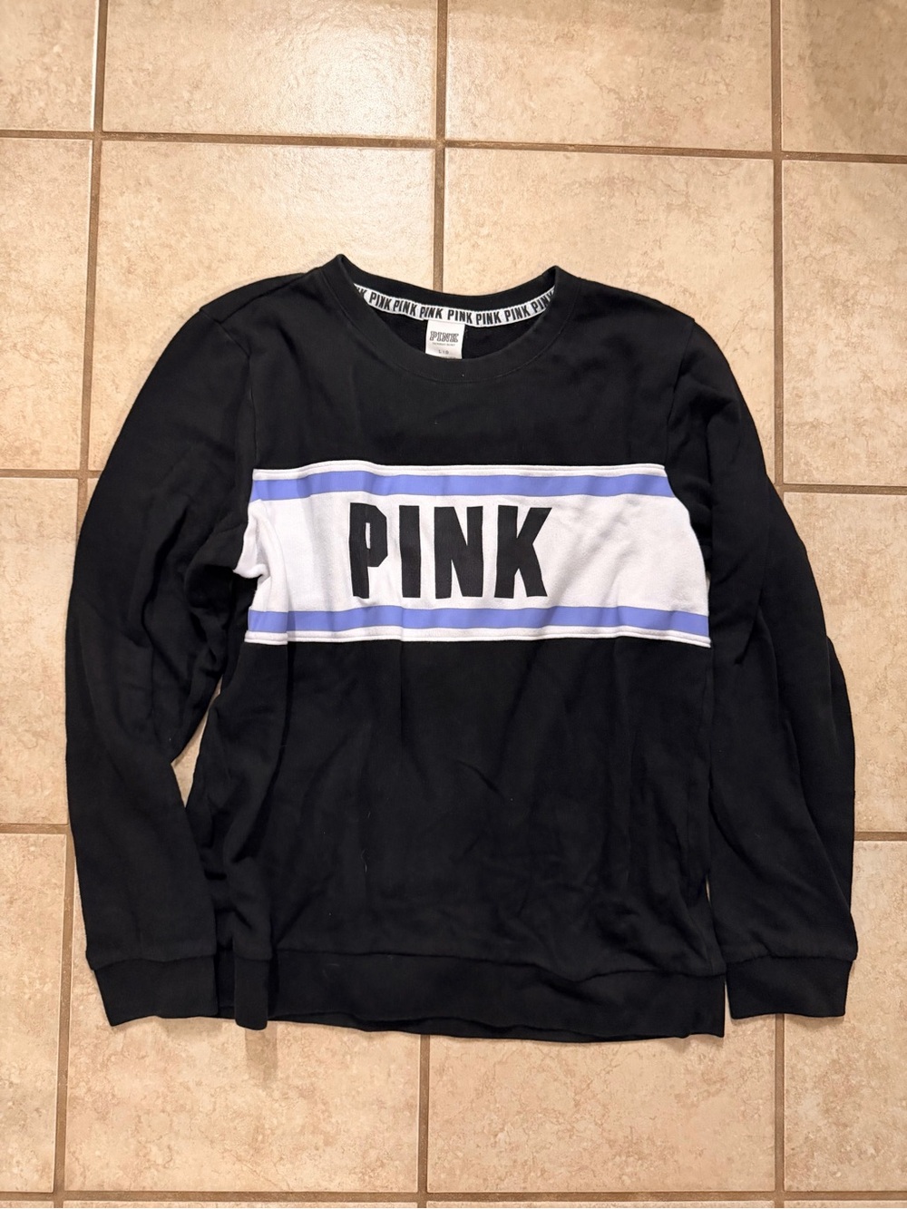 Black Colorblock Crewneck